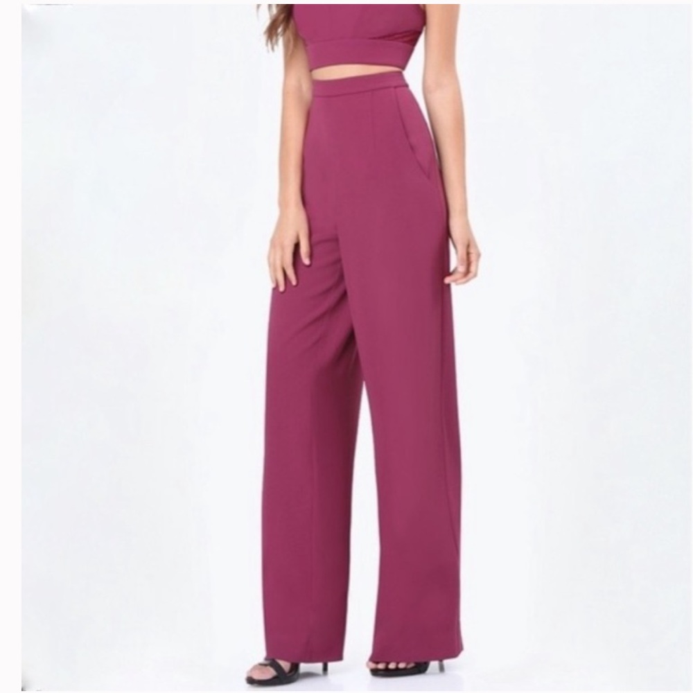 Bebe X Naven Wide Leg High Waisted Trouser Pant